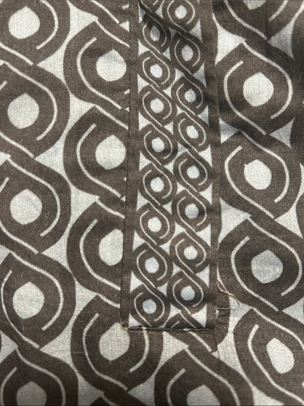 🧸GRETCHEN SCOTT blue & Grey Geometric Pullover Blouse size M GUC - Picture 8 of 9